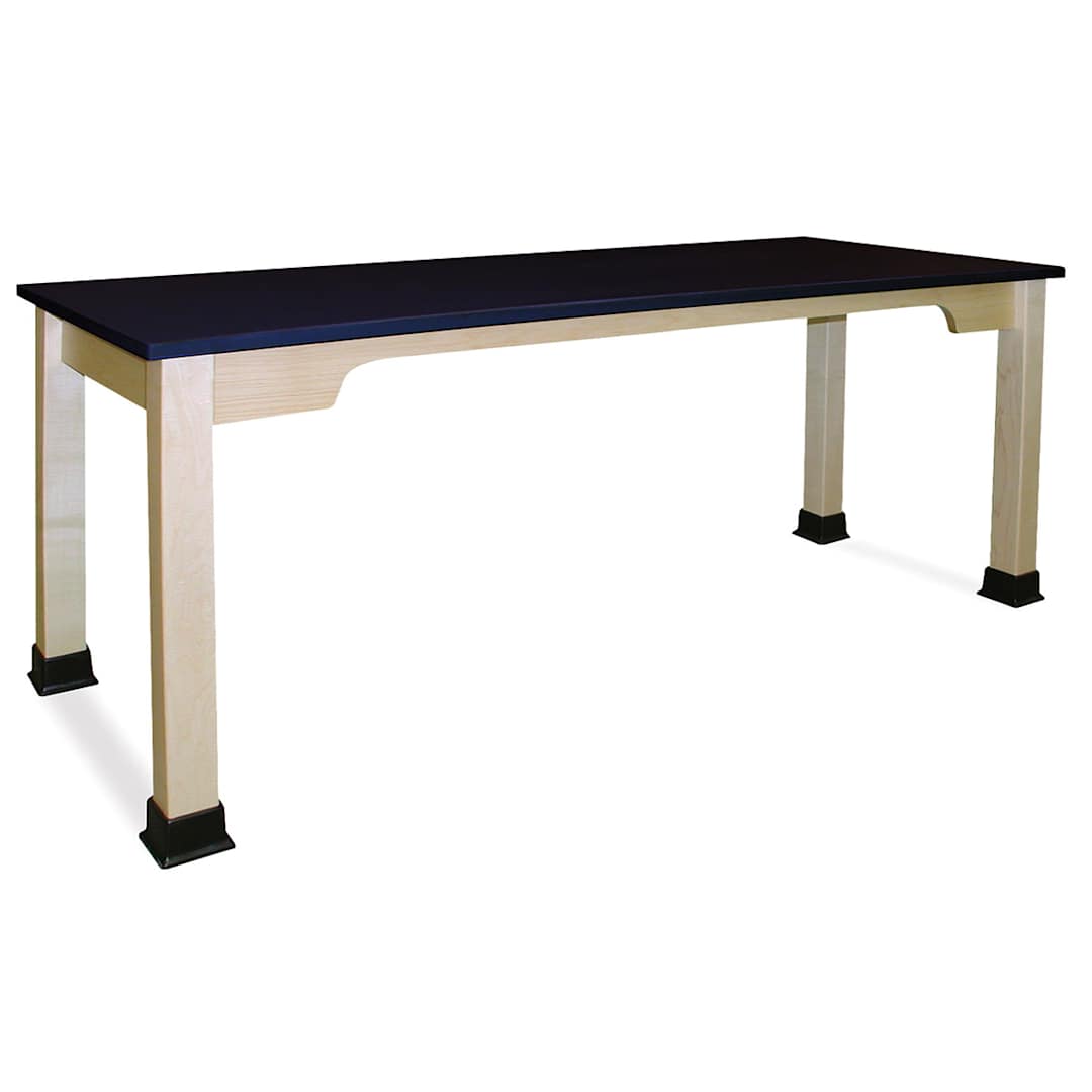 Open in modal - Hann Table with Scalloped Edge - Hard Maple, Plastic Top, 24" x 60"