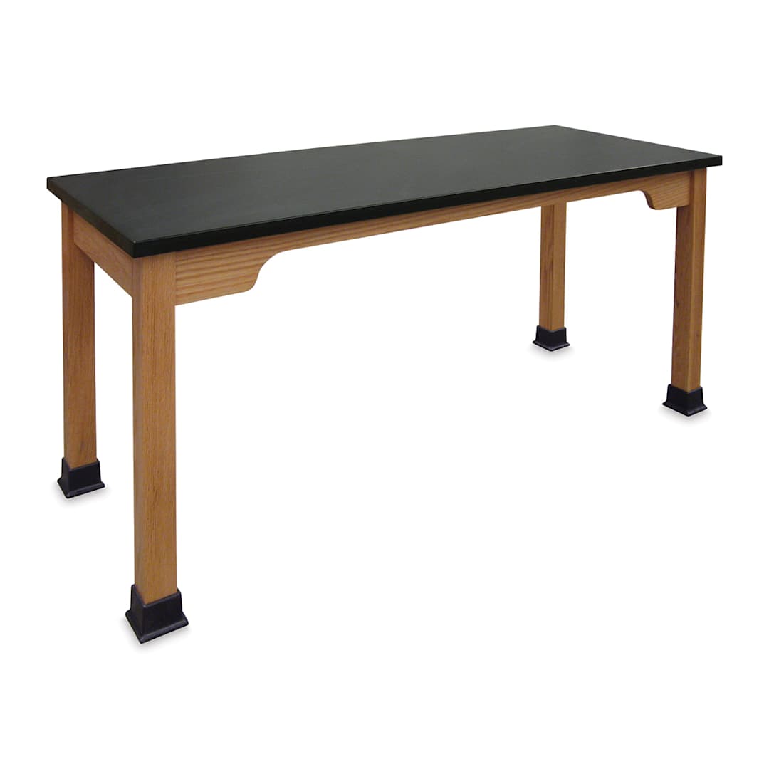 Open in modal - Hann Table with Scalloped Edge - Red Oak, Chemsurf Top,  24" x 60"