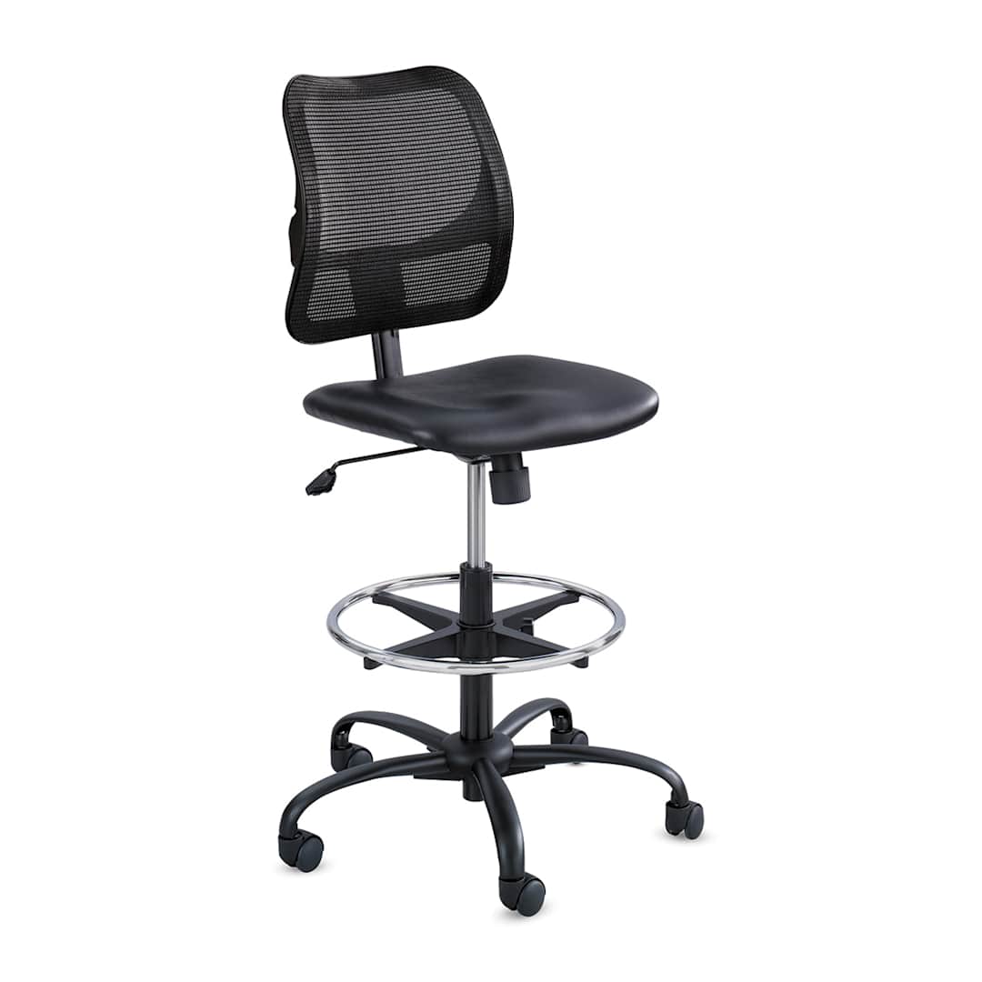 Open in modal - Safco Vue Extended-Height Mesh Chair - Vinyl Seat, Black