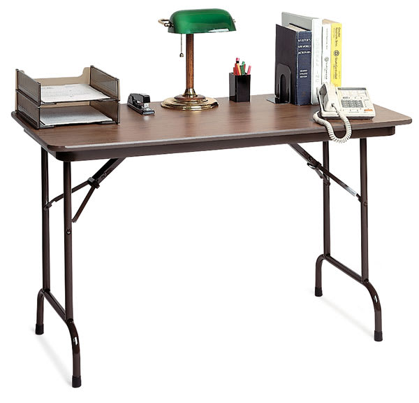 Open in modal - Correll Melamine Folding Tables - Fixed height table shown accessorized
