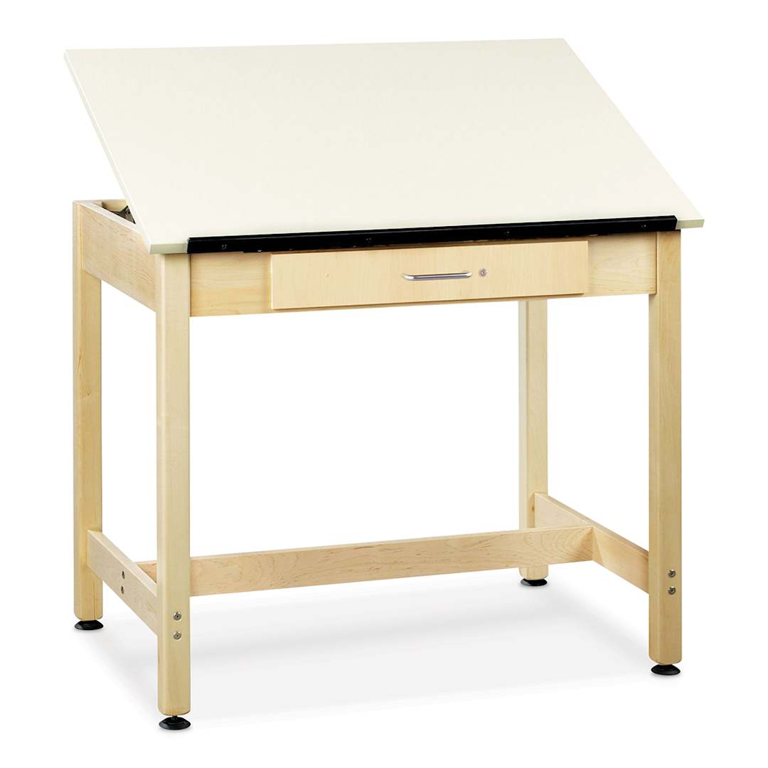 Open in modal - Diversified Spaces Drawing 30"H Table - 1 Piece Top, with Drawer