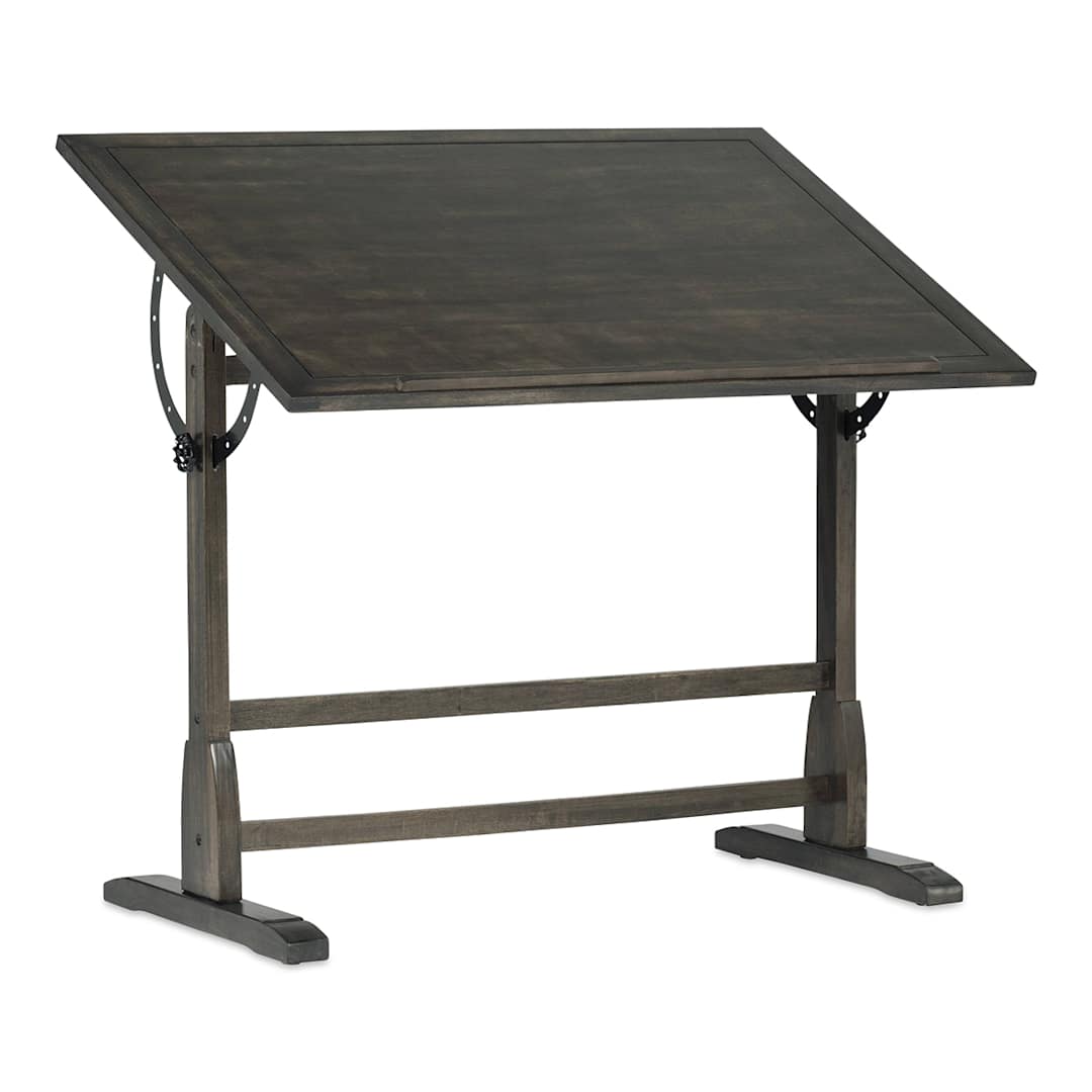 Open in modal - Studio Designs Vintage Drafting Table - Distressed Black, 42" x 30" (Table top angled)