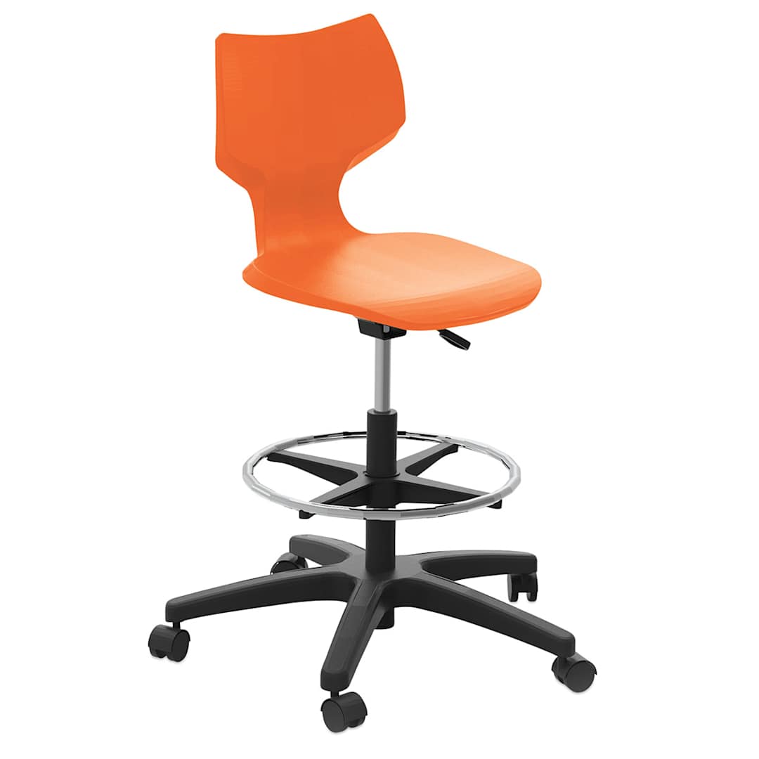 Open in modal - Smith System Flavors Adjustable Stool - Orange, with Casters