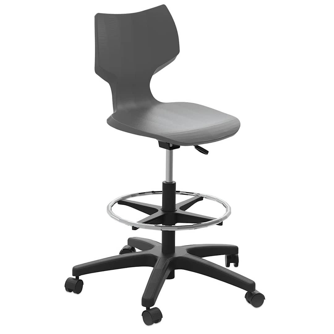 Open in modal - Smith System Flavors Adjustable Stool - Charcoal, with Casters