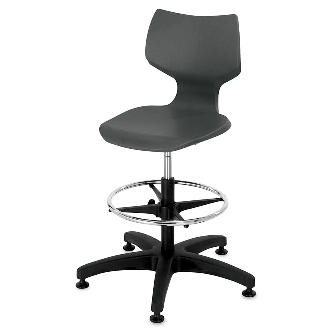 Open in modal - Smith System Flavors Adjustable Stool - Charcoal, with Gliders