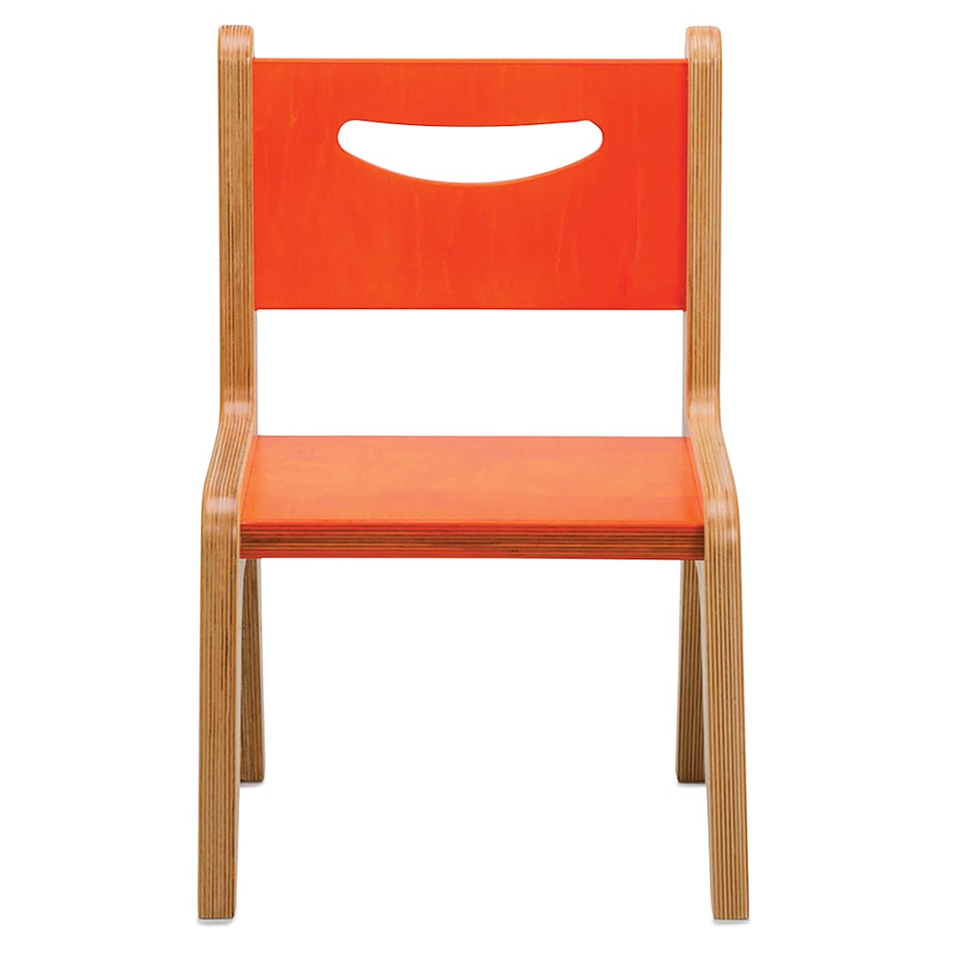 Open in modal - Whitney Brothers Plus Chairs-Front view with red seat and back
