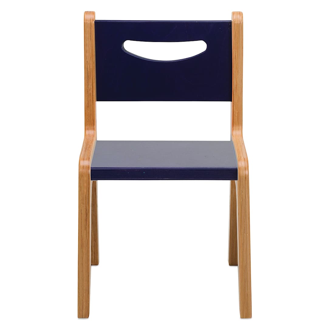 Open in modal - Whitney Brothers Plus Chairs-Front view with blue seat and back