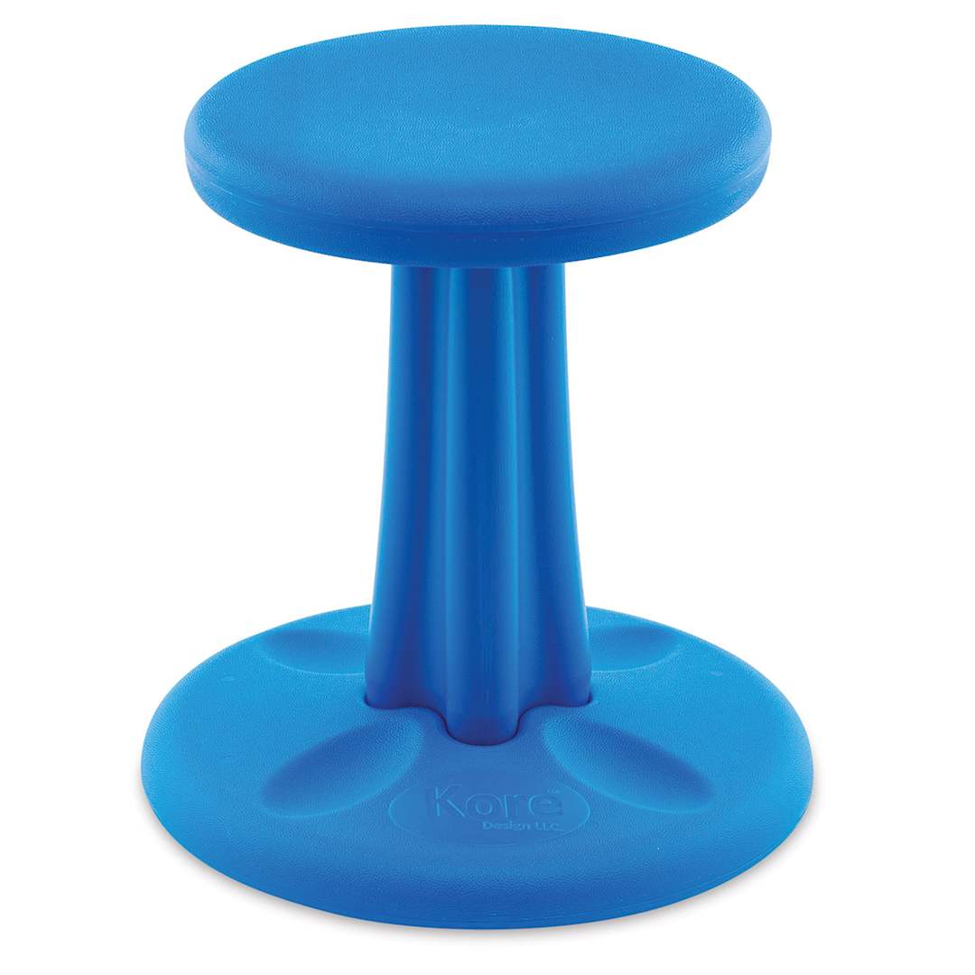 Open in modal - Kore Kids Wobble Stool - Front view of Blue 14" Stool