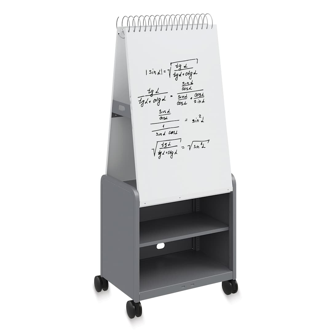 Open in modal - Smith Systems Cascade Spiral Noteboard Unit - Platinum, Shelves, No Doors