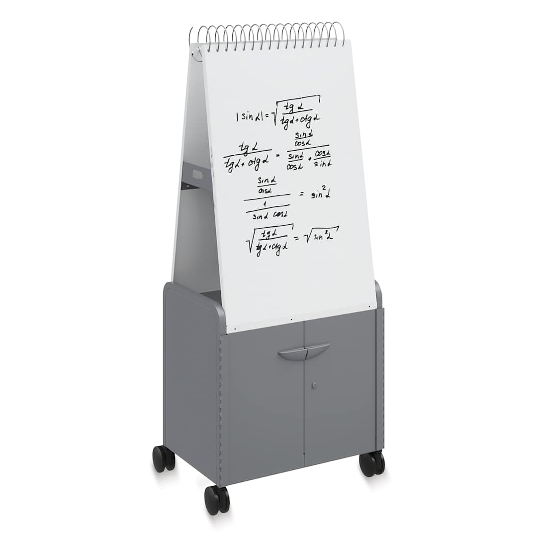 Open in modal - Smith Systems Cascade Spiral Noteboard Unit - Platinum, 3" and 6" Totes, With Doors