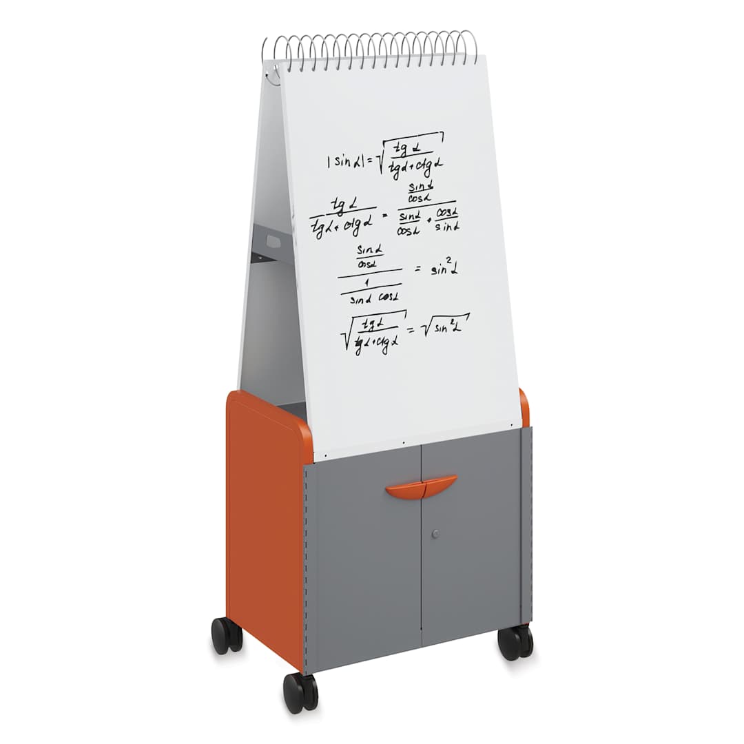 Open in modal - Smith Systems Cascade Spiral Noteboard Unit - Orange, Shelves, With Doors