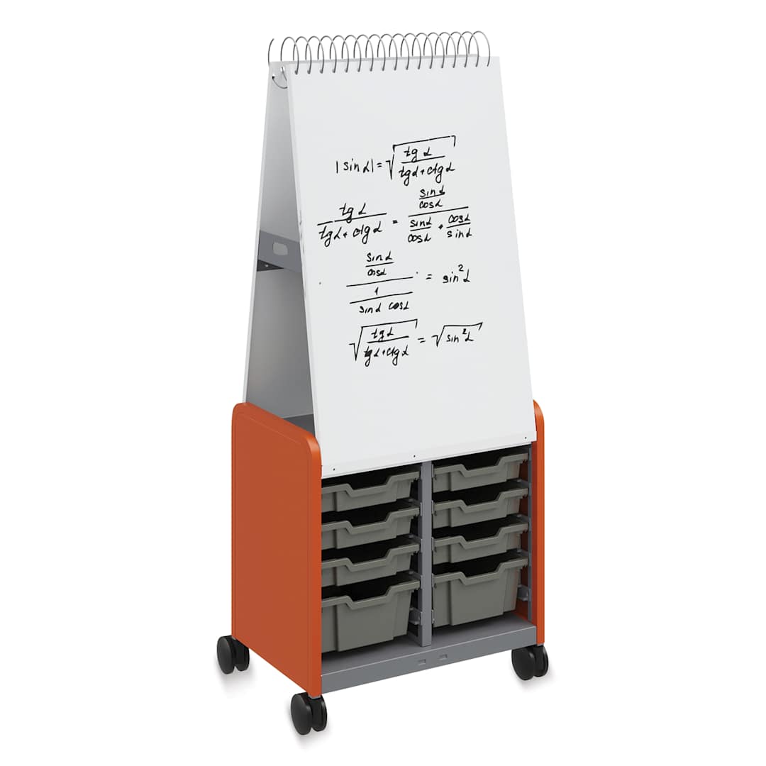 Open in modal - Smith Systems Cascade Spiral Noteboard Unit - Orange, 3" and 6" Totes, No Doors