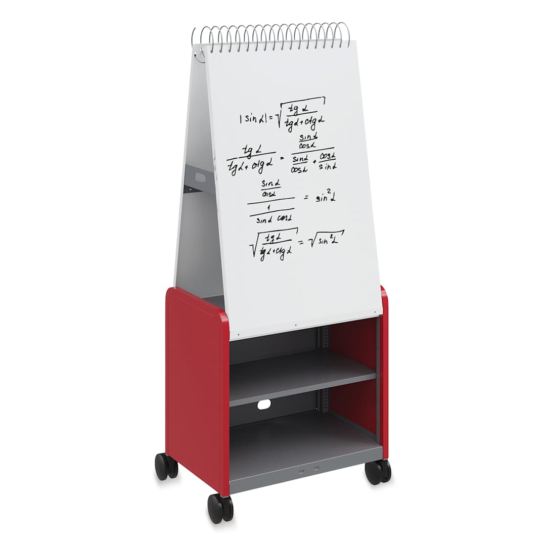 Open in modal - Smith Systems Cascade Spiral Noteboard Unit - Red, Shelves, No Doors