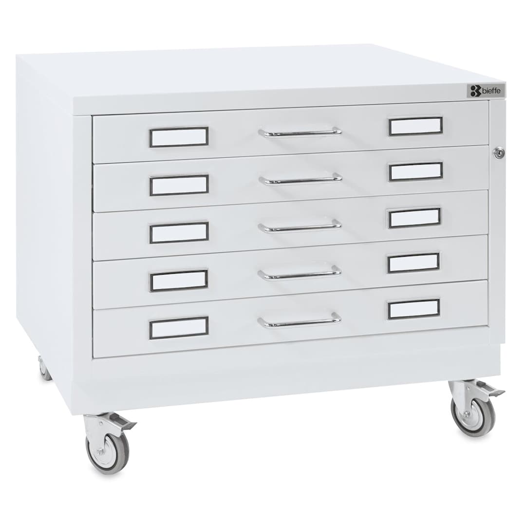 Open in modal - Bieffe BF Line Flat File - White, 5-Drawer, A2, 16-1/2" x 29-1/2" x 20-3/4"