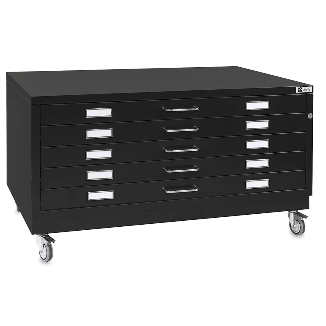 Open in modal - Bieffe BF Line Flat File - Black, 5-Drawer, A1, 17-3/4" x 44-1/2" x 31 1/4"
