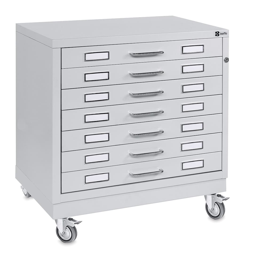 Open in modal - Bieffe BF Line Flat File - Light Grey, 7-Drawer, A2, 22-1/2" x 29-1/2" x 20-3/4"