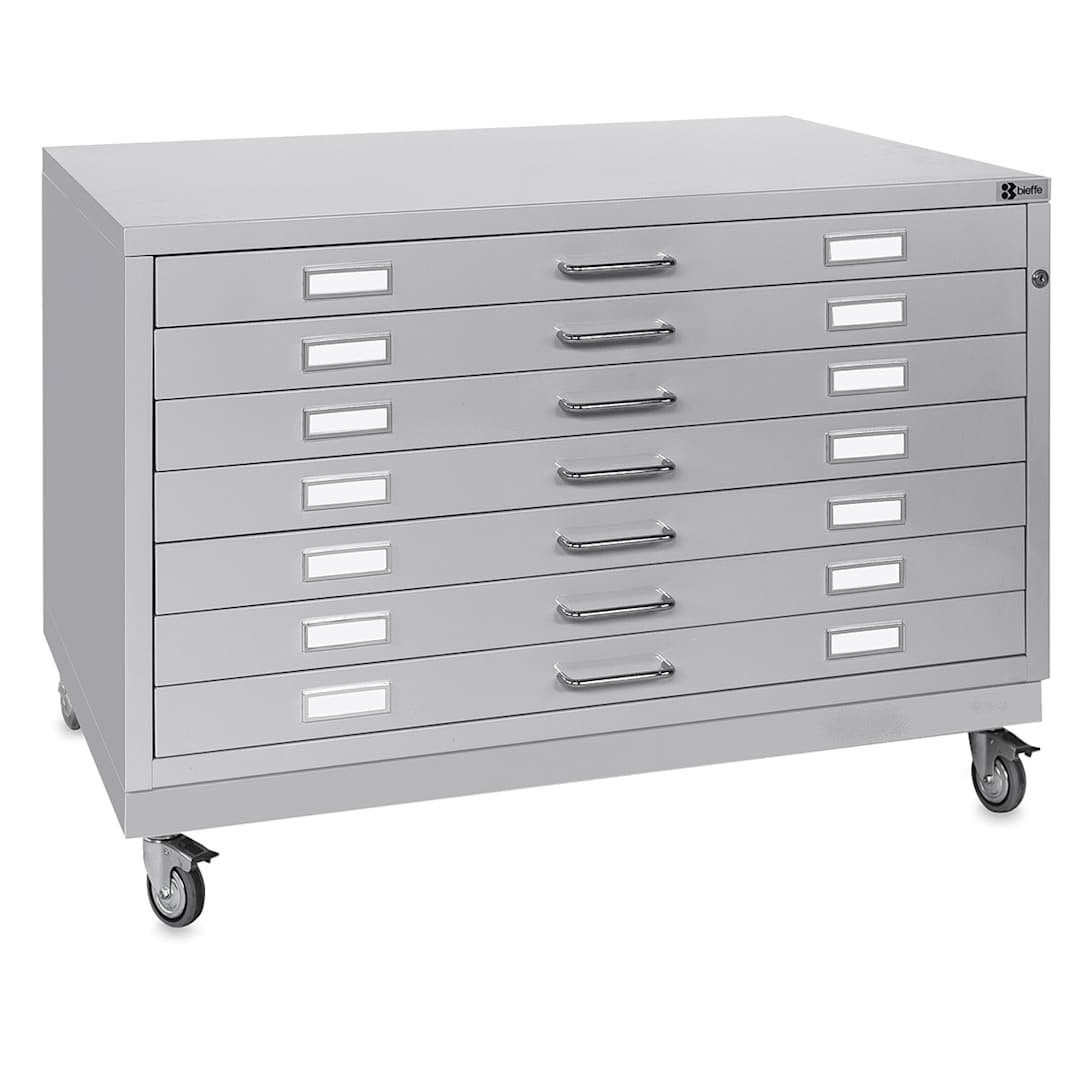 Open in modal - Bieffe BF Line Flat File - Light Grey, 7-Drawer, A0, 22-1/2" x 55" x 38"