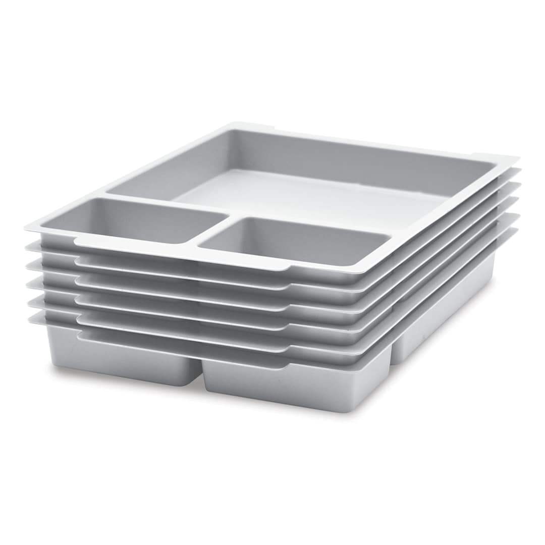 Open in modal - Gratnells Trays and Accessories - Tray Insert, 1 Large and 2 Small Compartments, Pkg of 6