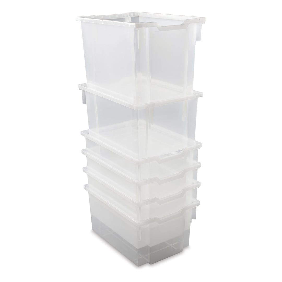 Open in modal - Gratnells Trays and Accessories - Jumbo Trays F3, Pkg of 6, Transulcent