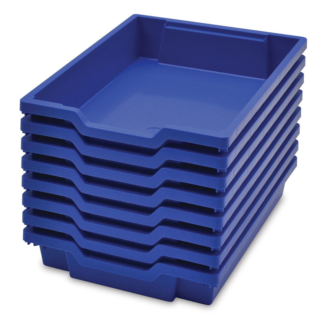 Open in modal - Gratnells Trays and Accessories - Shallow Trays F1, Pkg of 8, Royal Blue