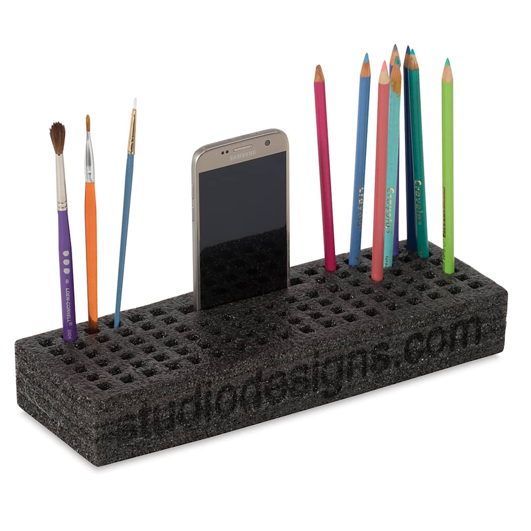Open in modal - Studio Designs Flexible Foam Organizers - Angled view of 96 slot Pencil Organizer
