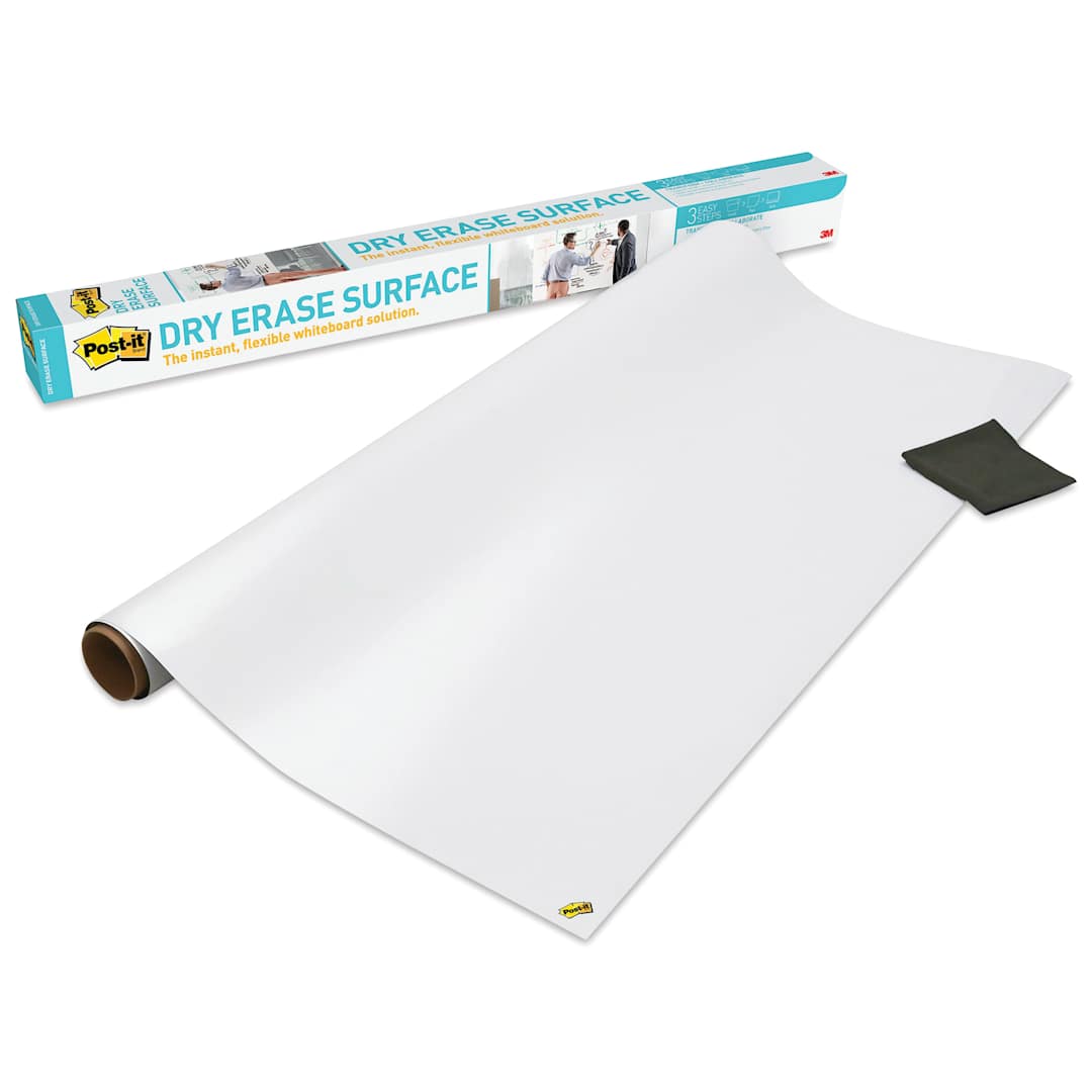 Open in modal - Post-it Super Sticky Dry Erase Surface Rolls - box beside dry erase roll