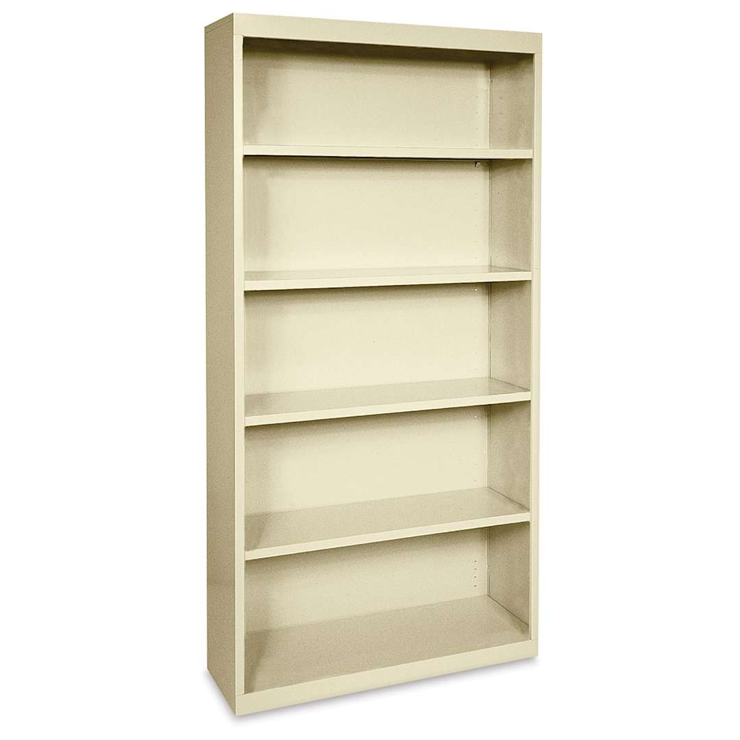 Open in modal - Elite Series Welded Bookcase - 4 shelf Putty Bookcase shown at angle
