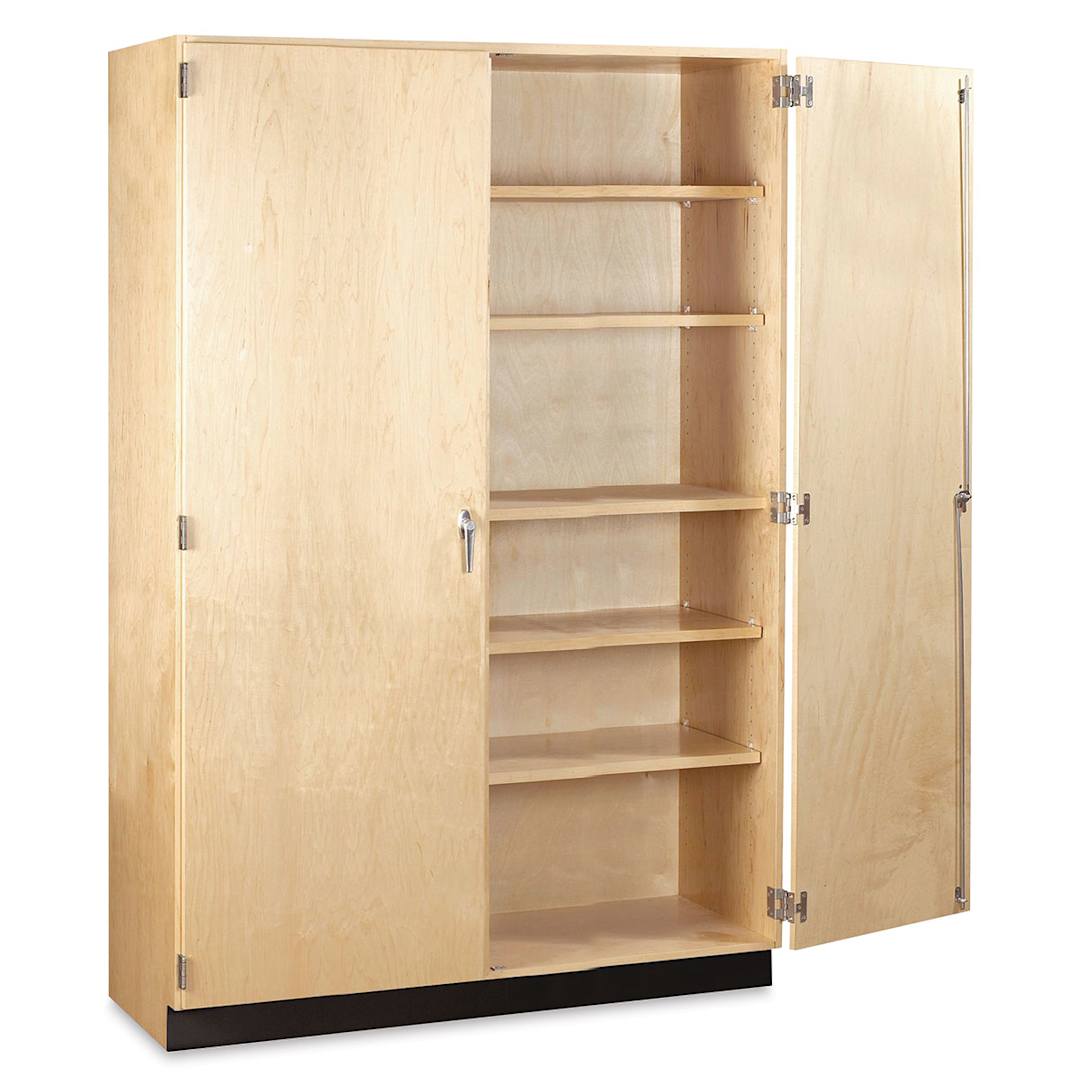 Open in modal - General Storage Cabinets - 60" wide empty cabinet shown at slight angle with one door open