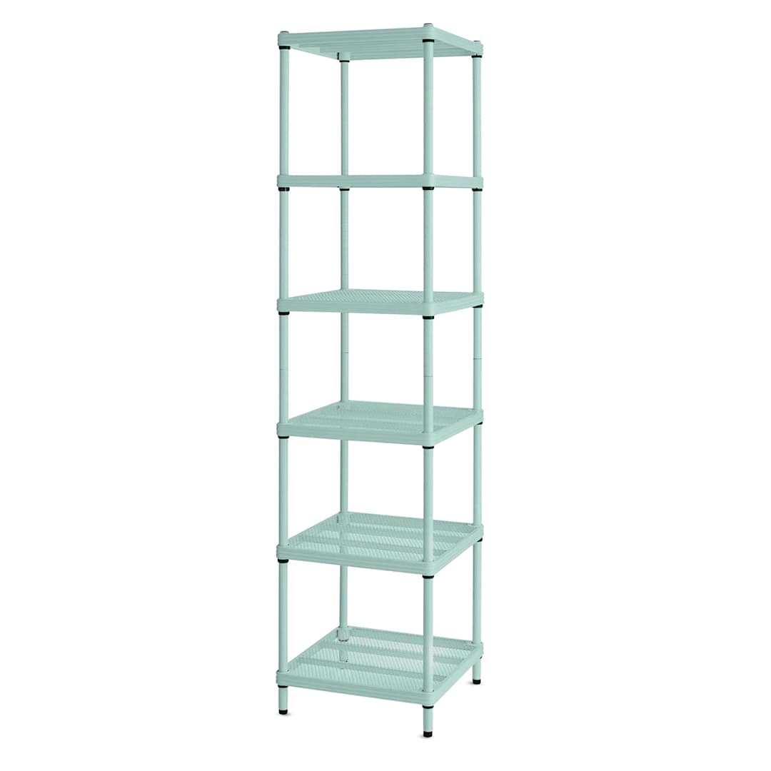 Open in modal - Design Ideas MeshWorks Shelving Units - Sage, Narrow, 6-Tier