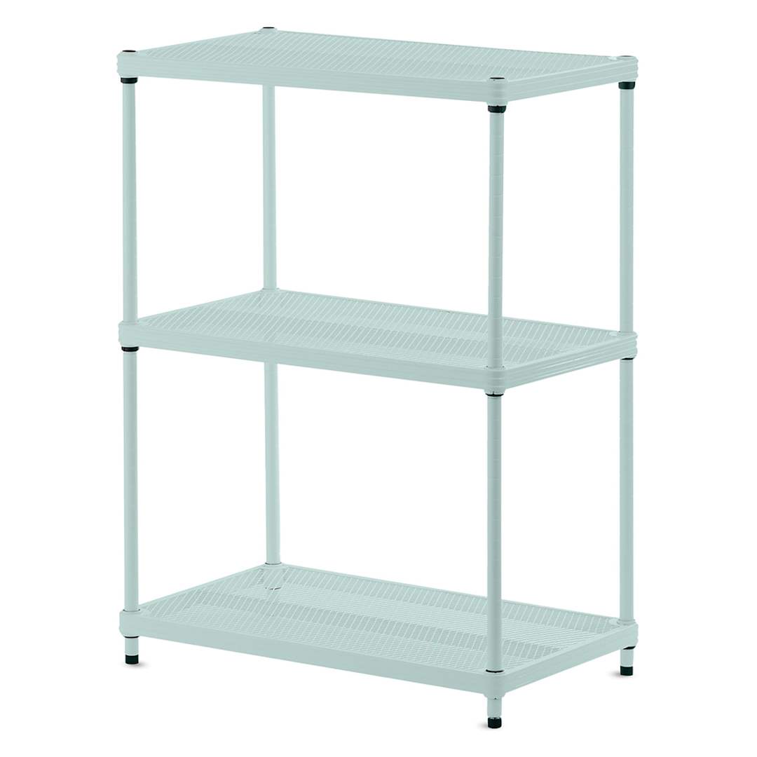 Open in modal - Design Ideas MeshWorks Shelving Units - Angled view of 3 shelf Sage Unit