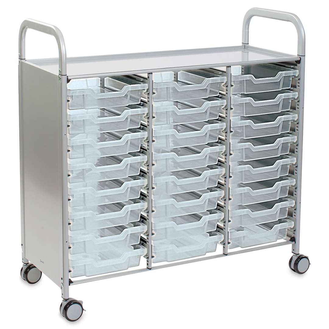 Open in modal - Gratnells Callero Plus Cart - Treble Cart, 24 Shallow F1 Trays, Translucent
