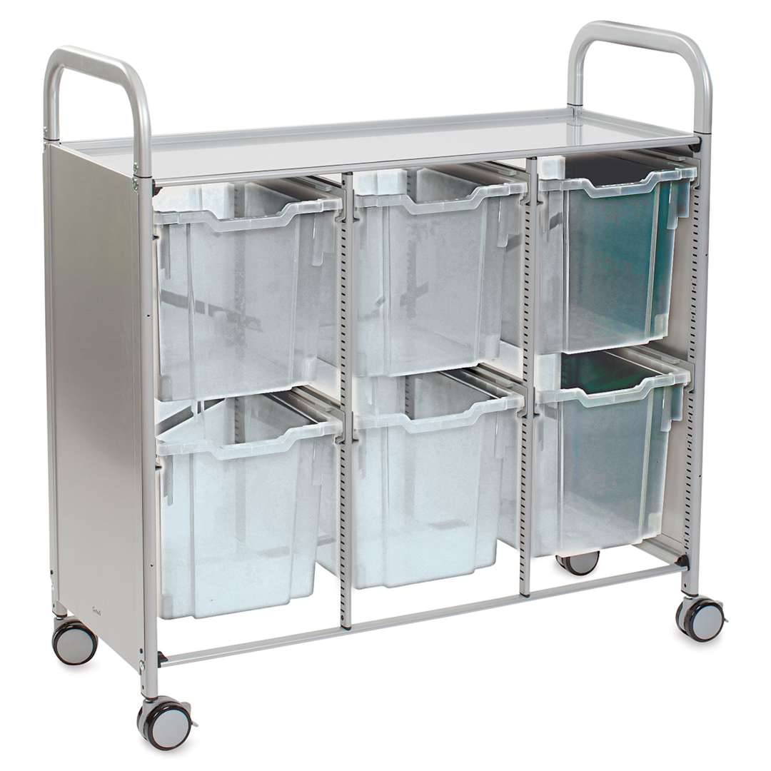 Open in modal - Gratnells Callero Plus Cart - Treble Cart, 6 Jumbo F3 Trays, Translucent