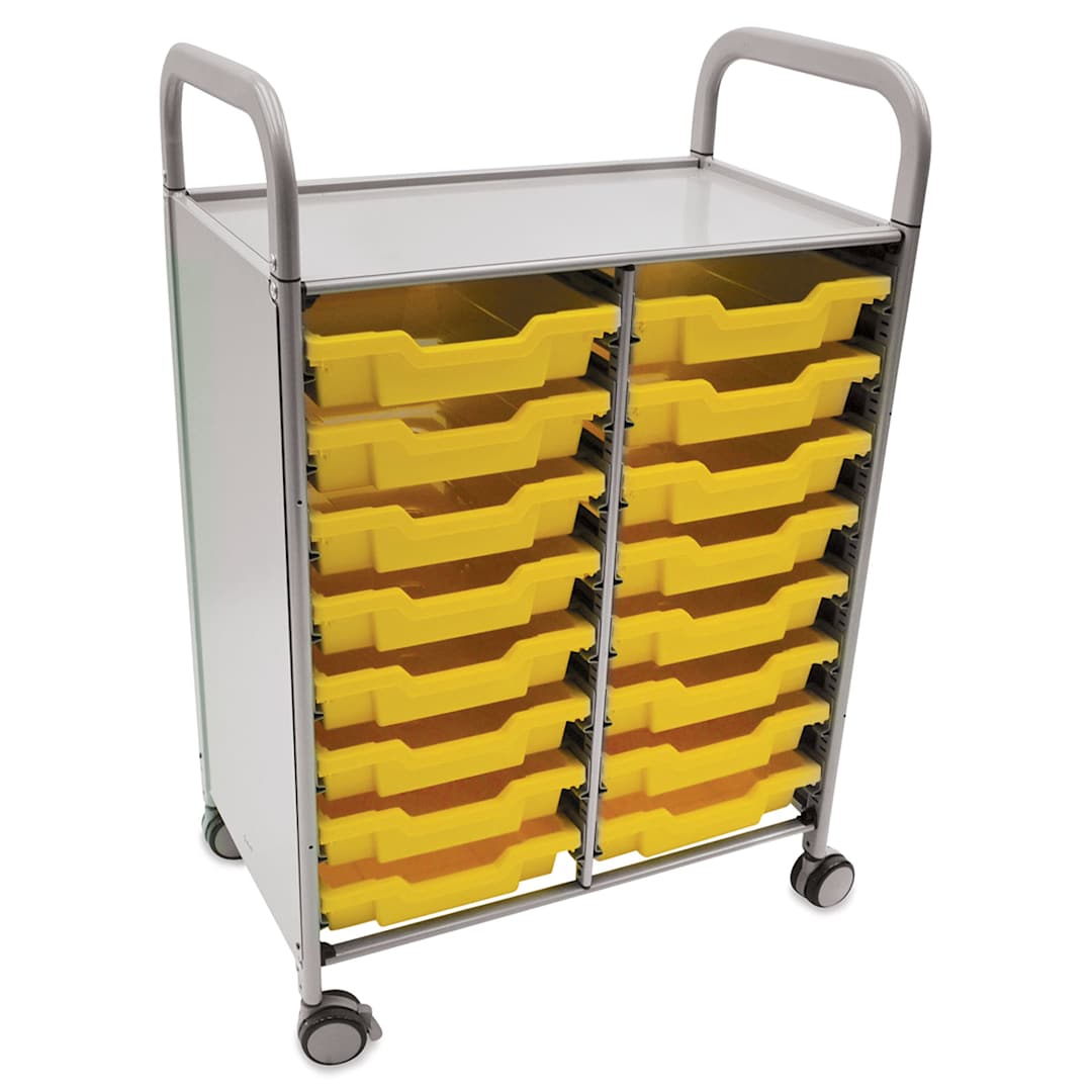 Open in modal - Gratnells Callero Storage Cart with 16 Shallow Trays - Sunshine Yellow