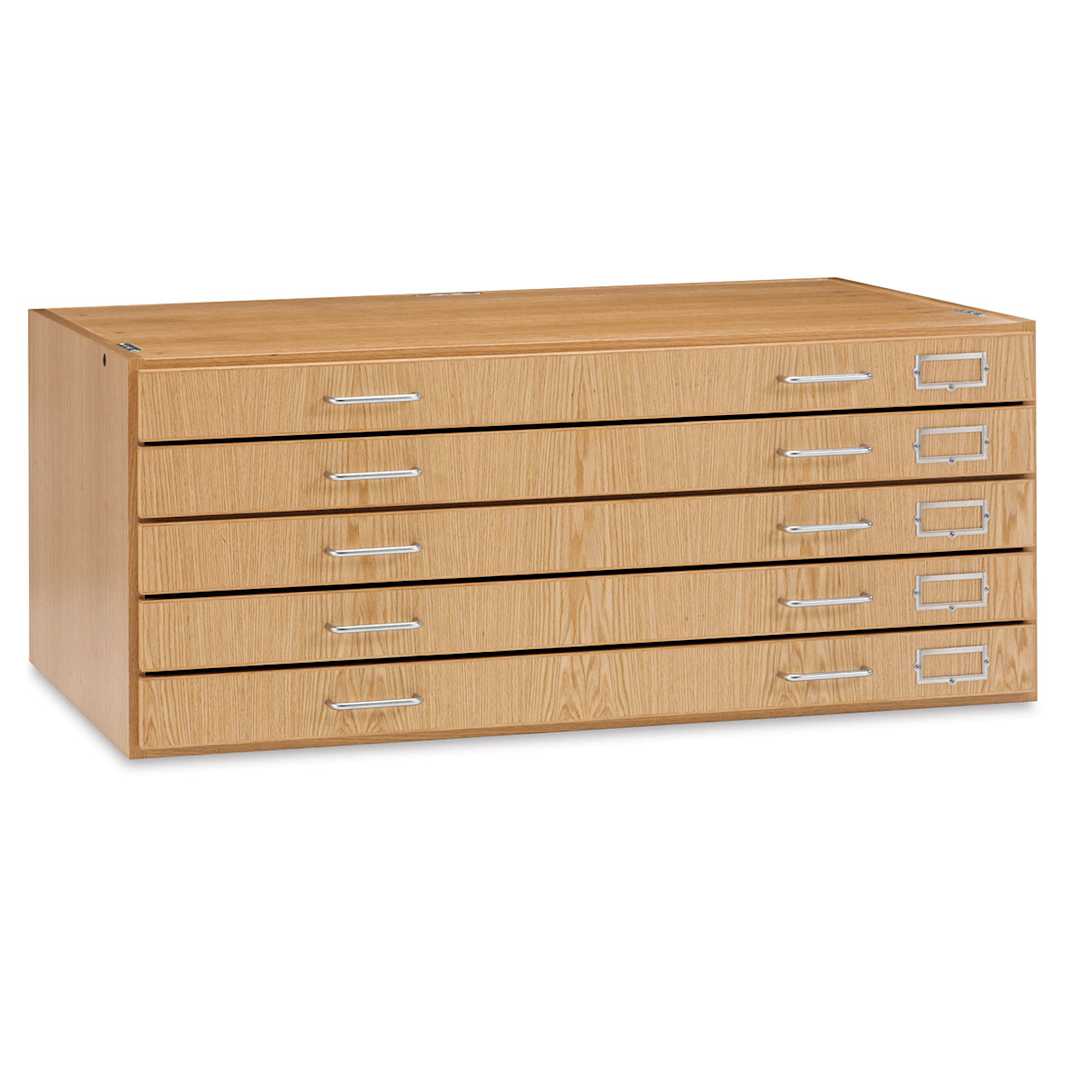 Open in modal - Diversified Spaces Flat File System - 5-Drawer Unit, Oak (top and base not included)