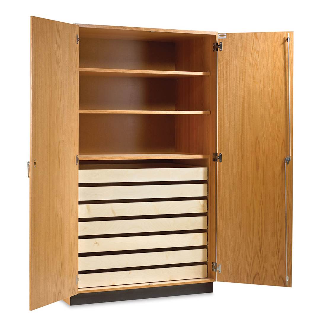Open in modal - Diversified Spaces Paper Storage Cabinet - Oak (Open Cabinets)