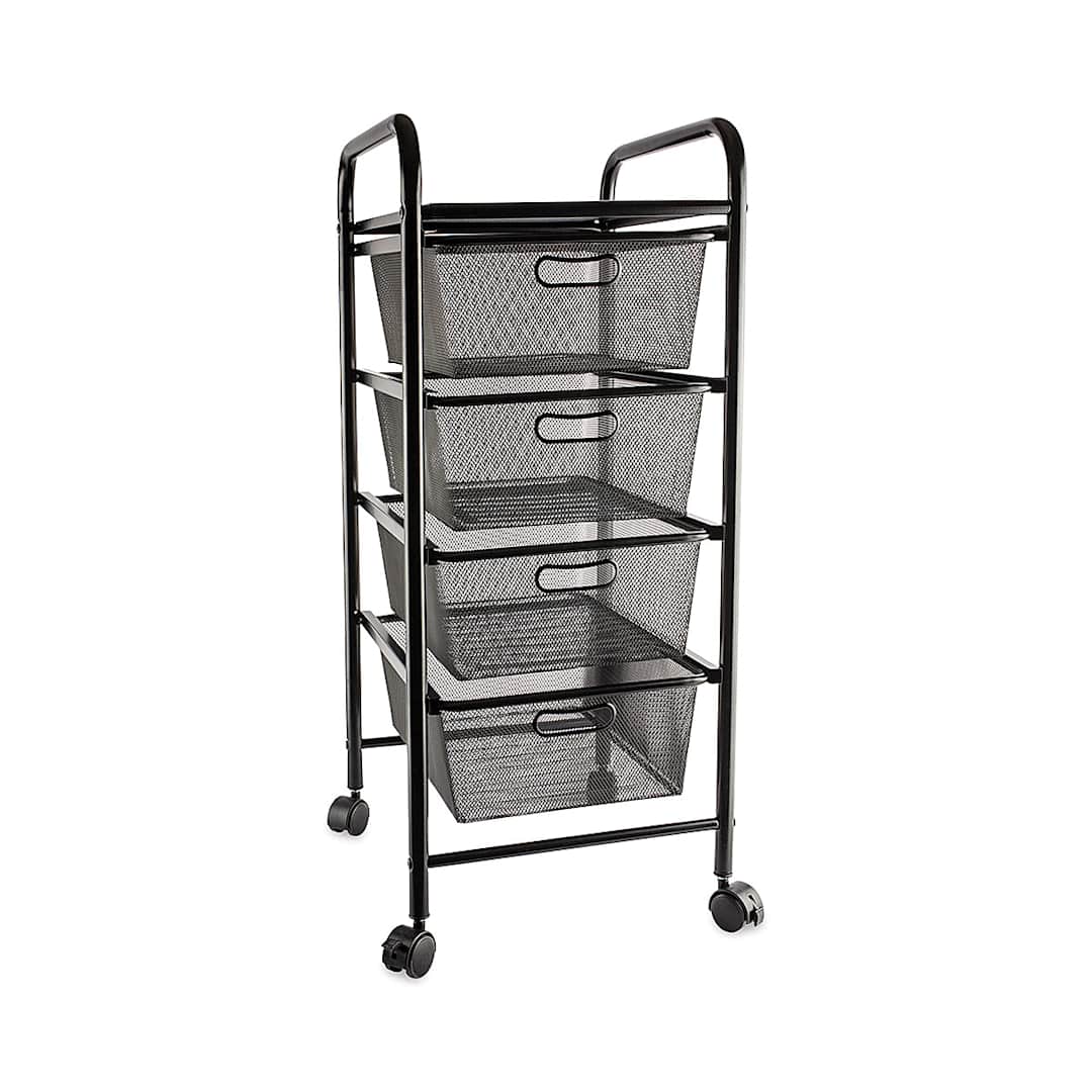 Open in modal - Alvin Black Mesh Storage Cart