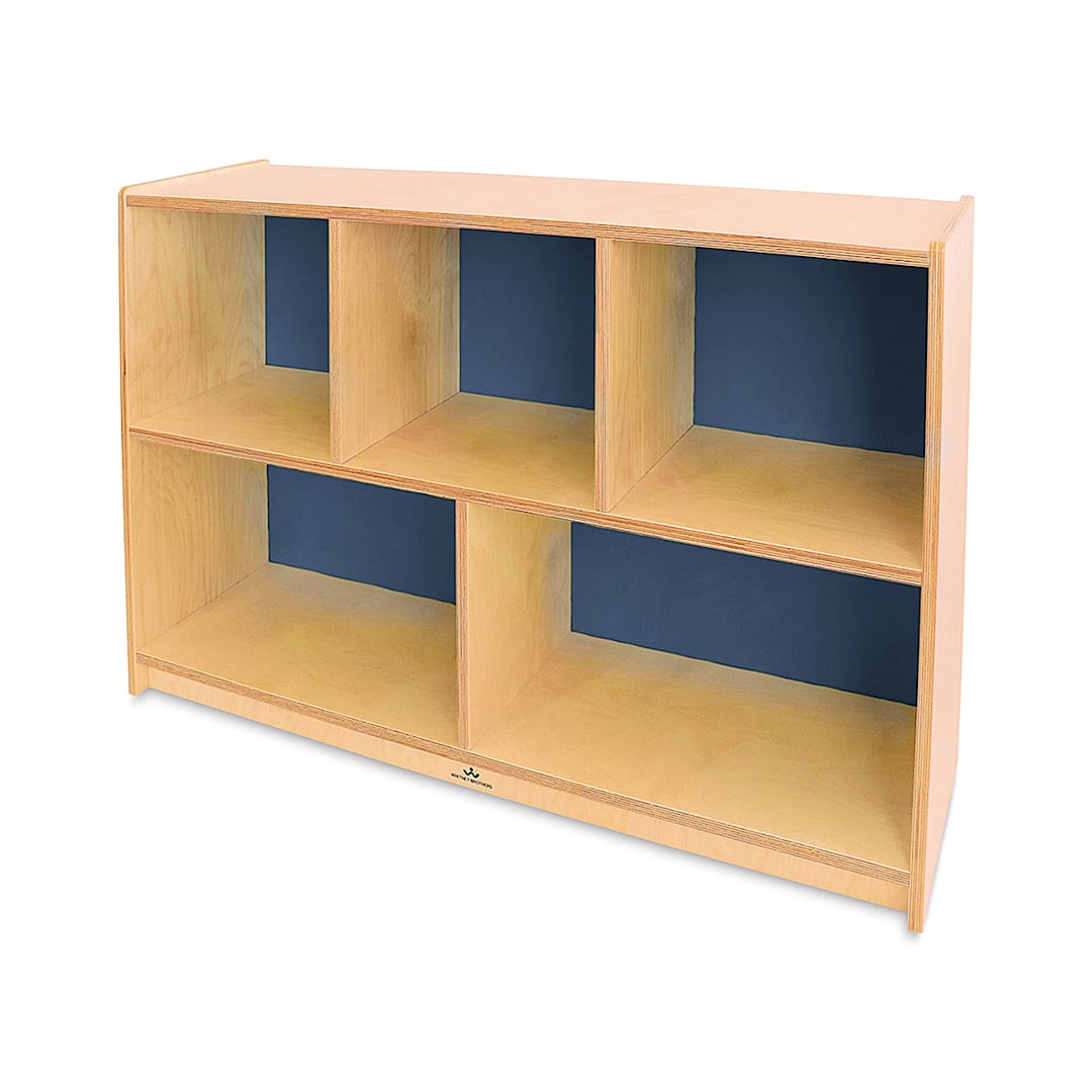 Open in modal - Whitney Brothers Plus Storage Cabinet - right angled front view, blue back panel