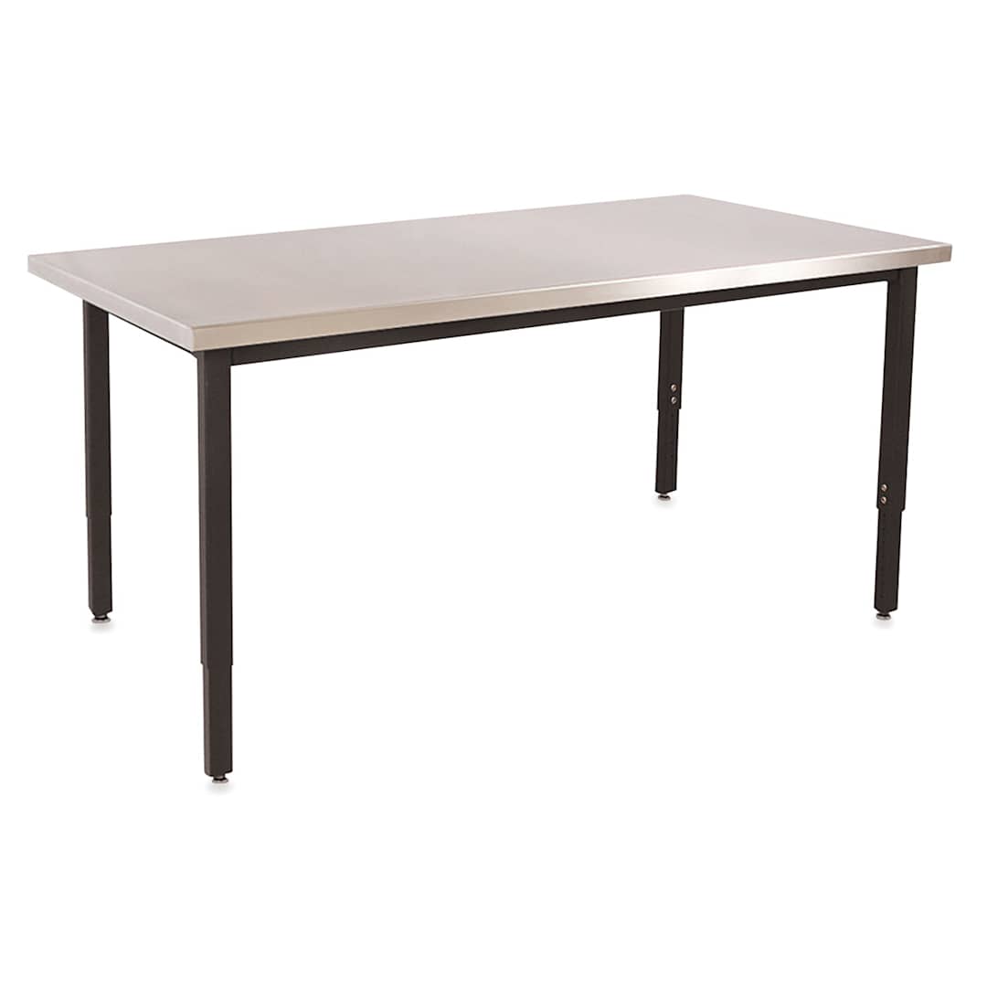 Open in modal - WB Mfg Lobo Tables - Left angle view of Stainless Steel top table
