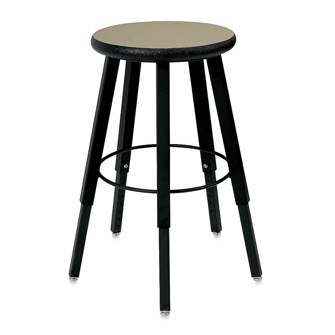 Open in modal - WB Mfg Solid Welded Stool - Adjustable 22" to 32", 5 Legs, Grey Nebula