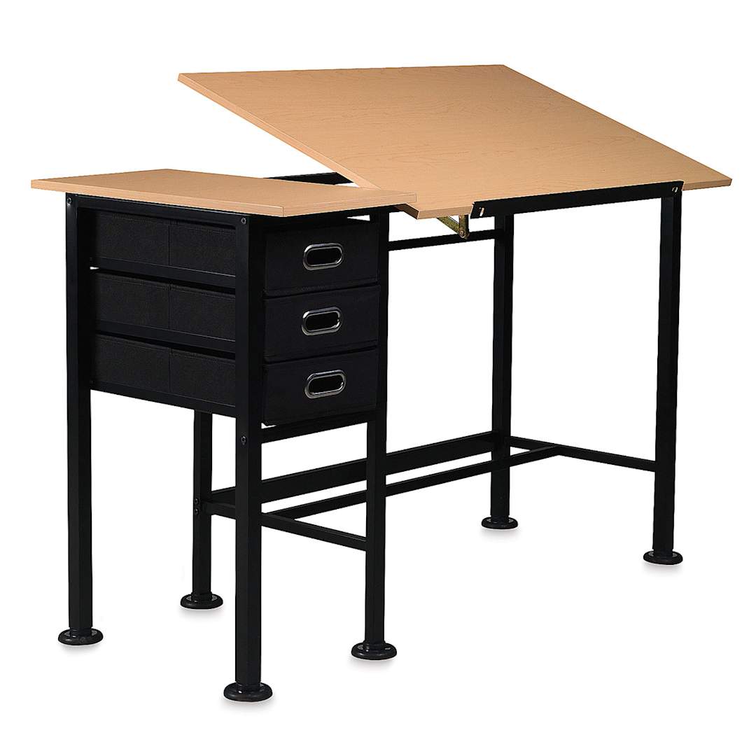 Open in modal - Martin Universal Design Dorchester Split-Top Table - Angled view showing Drafting Table portion raised
