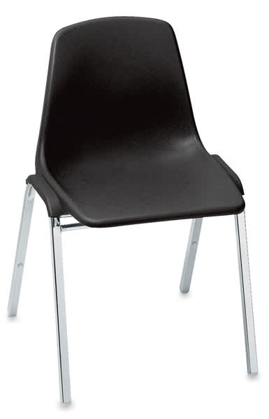 Open in modal - Polyshell Stacking Chair - Left angle view of Black chair