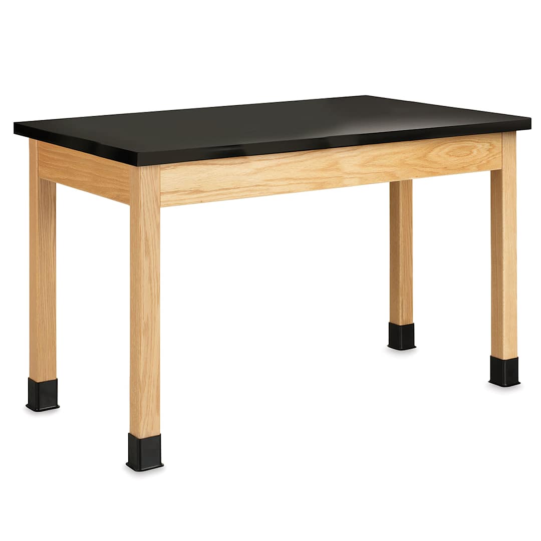 Open in modal - Diversified Spaces Plain Apron Table - Black Phenolic Top, 30" x 60"