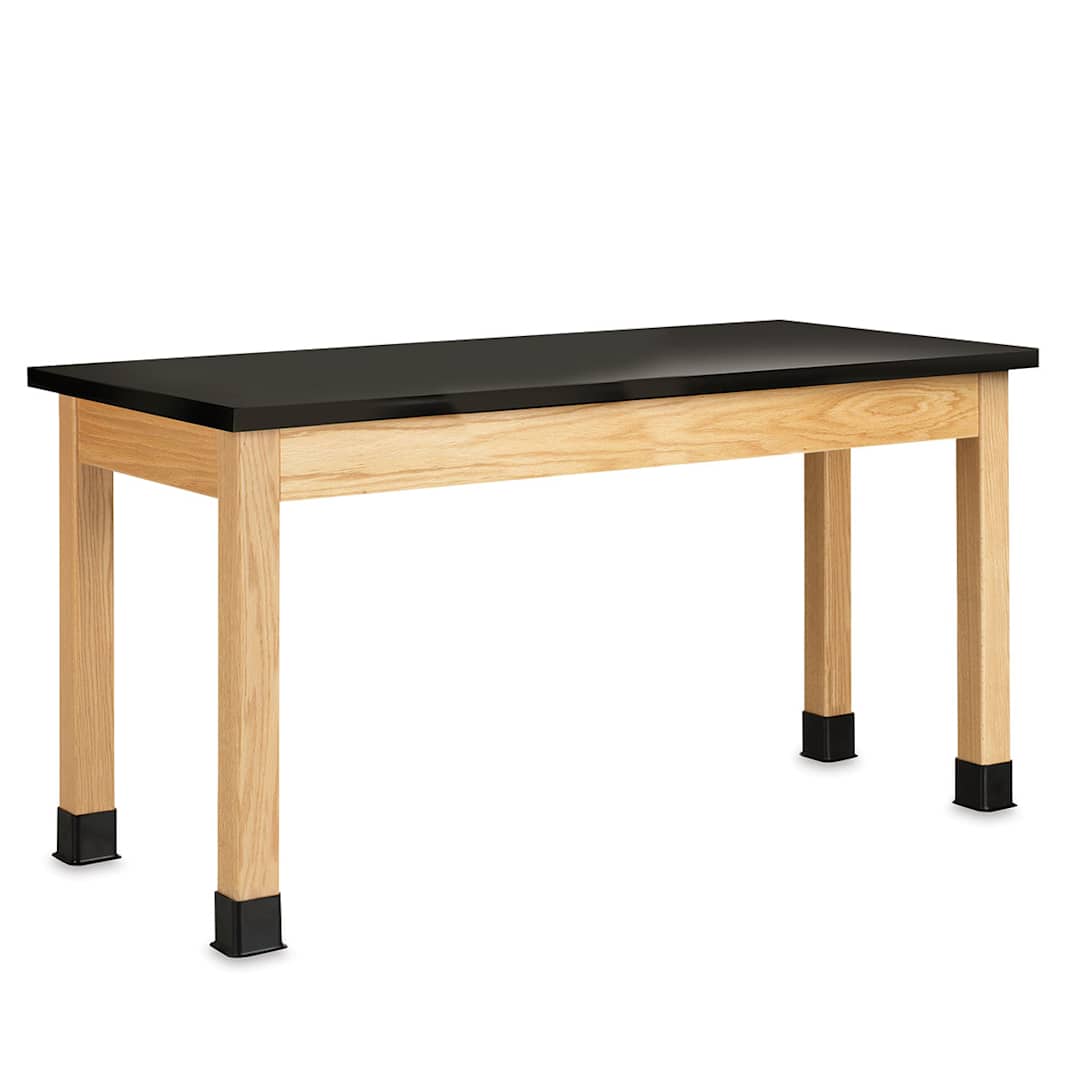 Open in modal - Diversified Spaces Plain Apron Table - Black Phenolic Top, 24" x 72"