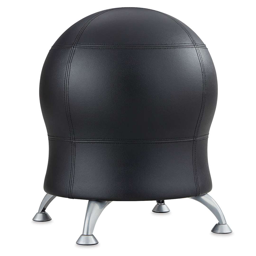 Open in modal - Safco Zenergy Ball Chairs - Front view of Black Vinyl Chair