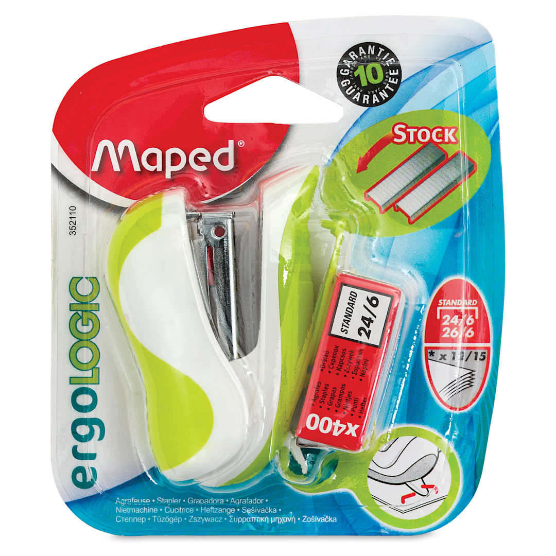 Open in modal - Maped Ergologic Mini Stapler, front of packaging