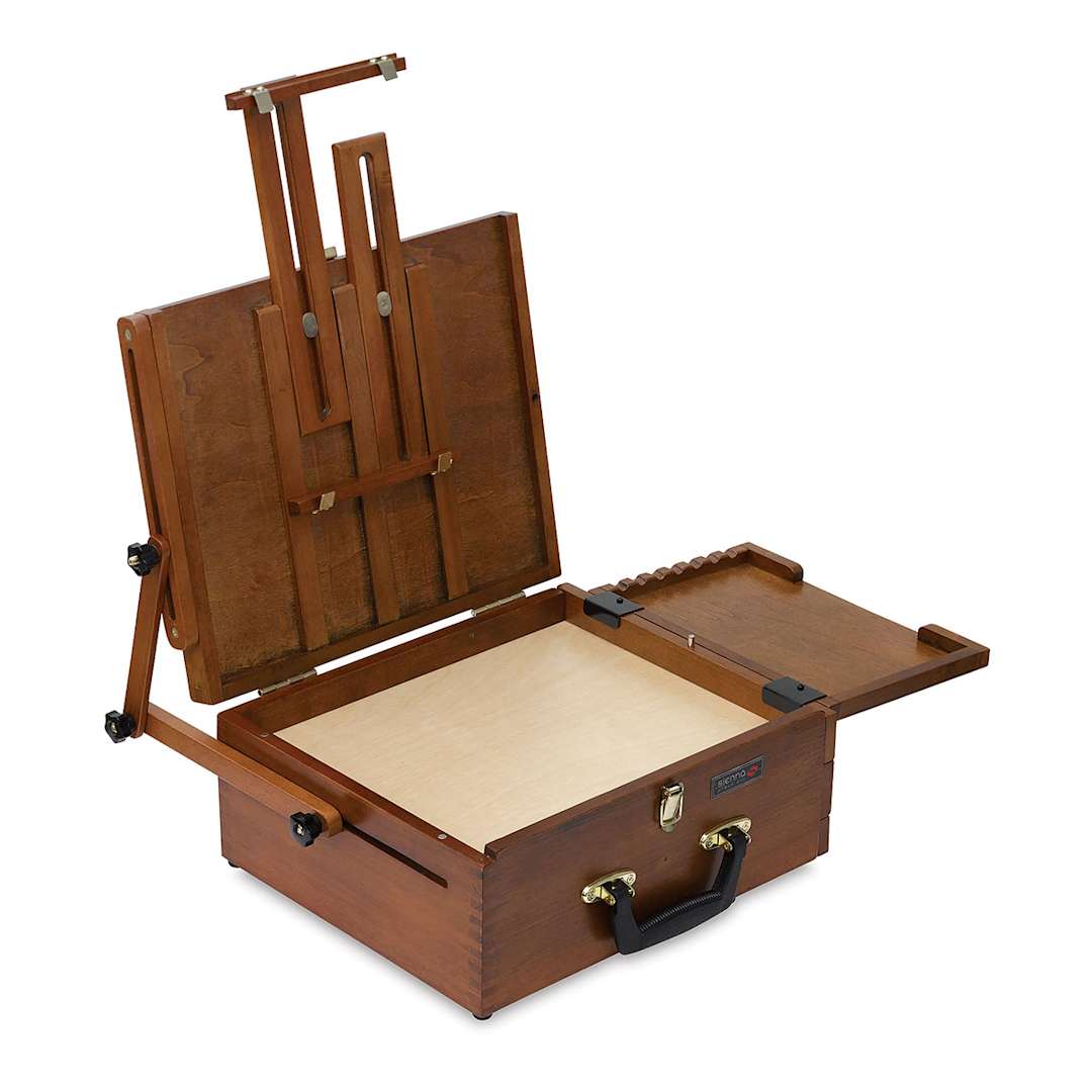 Open in modal - Sienna Plein Air All in One Pochade Box - shown open with mast partially extended