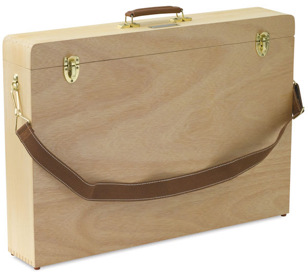 Open in modal - Jullian Canvas Carrying Case - Angled side view of case showing shoulder strap
