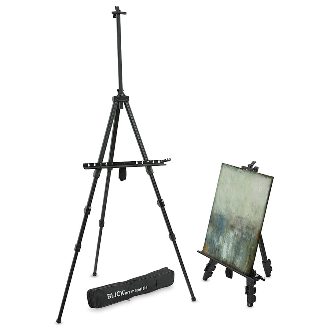 Open in modal - Blick Studio Aluminum Tripod Travel Easels can be used as a floor or table easel. (artwork not included)