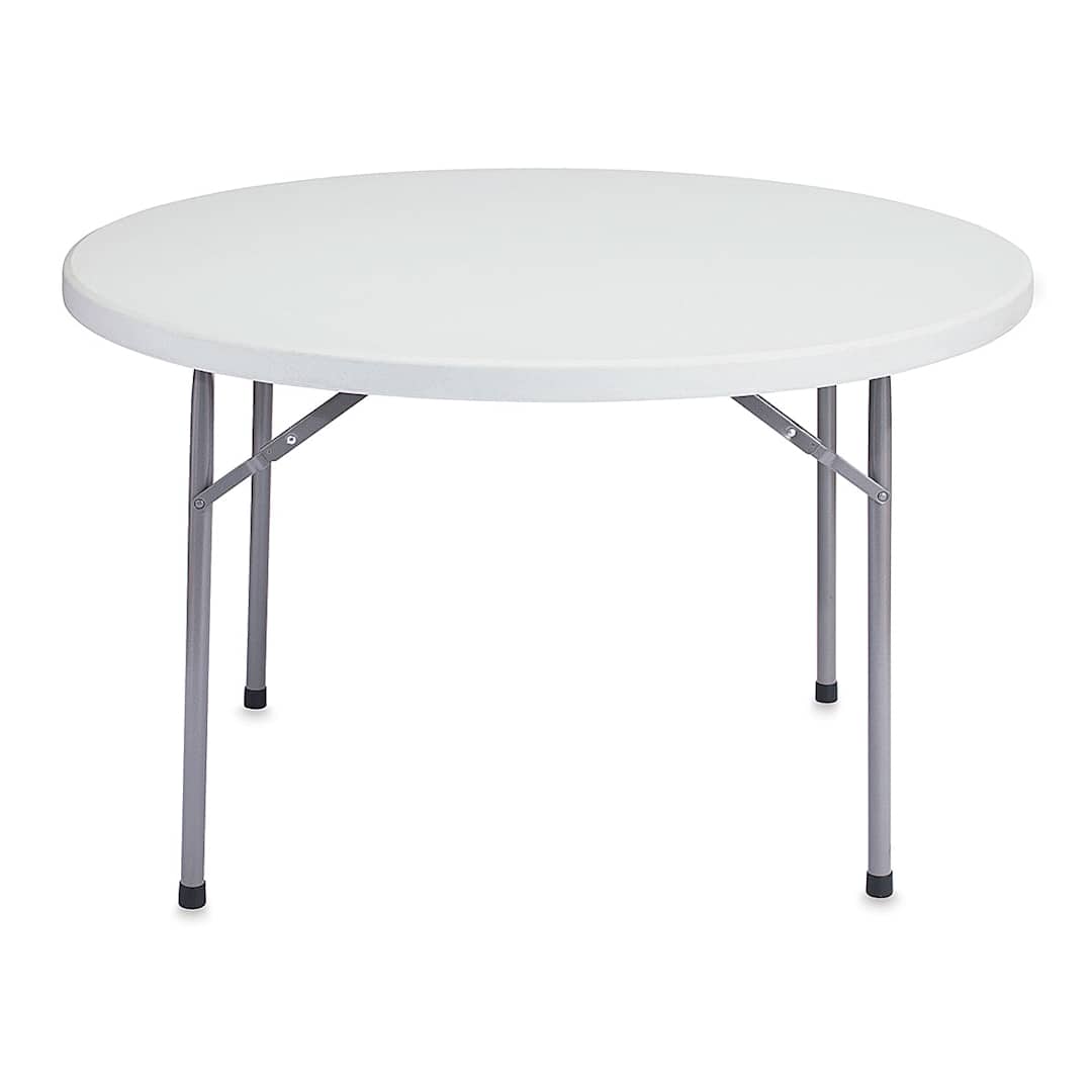 Open in modal - National Public Seating Corp. Folding Table - Round, 48" Diameter, Light Grey Top