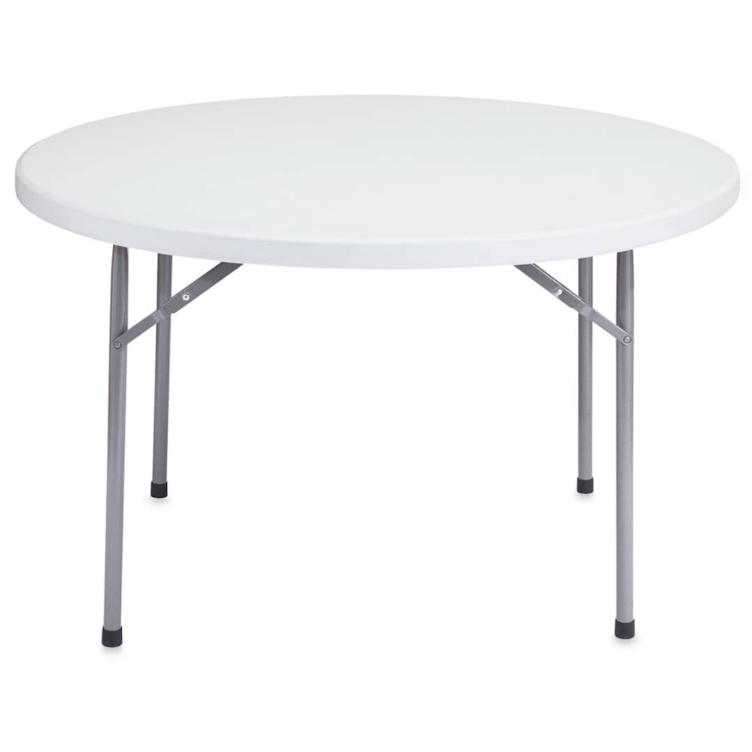 Open in modal - National Public Seating Corp. Folding Table - Round, 60" Diameter, Light Grey Top